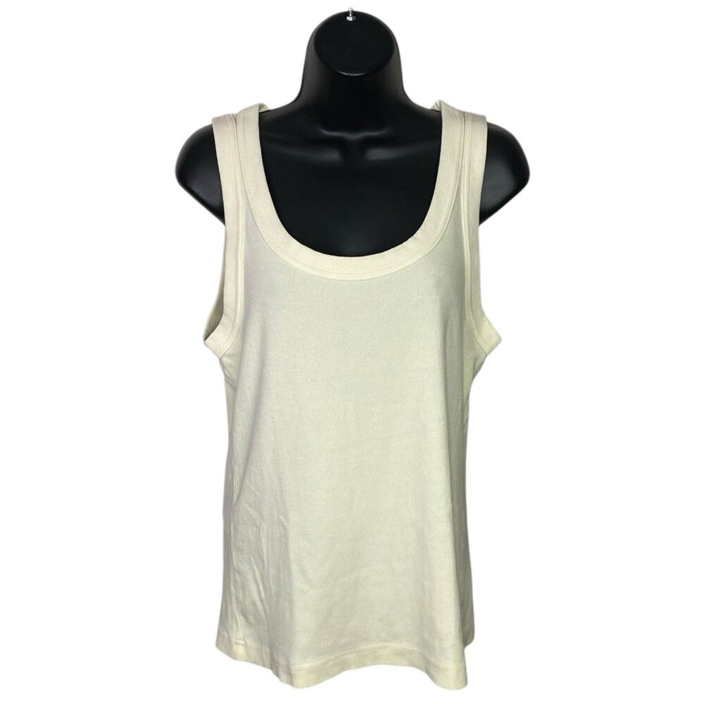 American Giant Tank Top Womens XL Almond Oil Ribbed Minimalist Cotton USA NEW